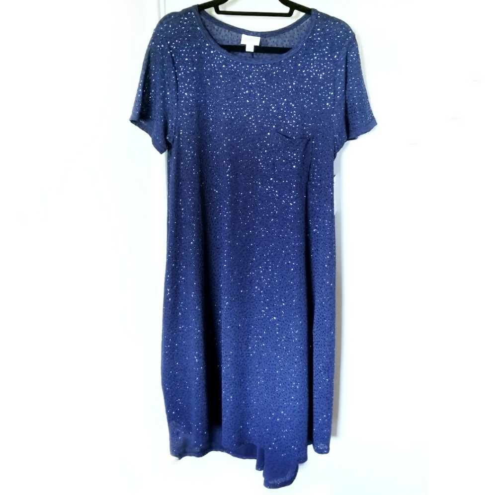 Lularoe Elegant Carly Royal Blue L BNWT